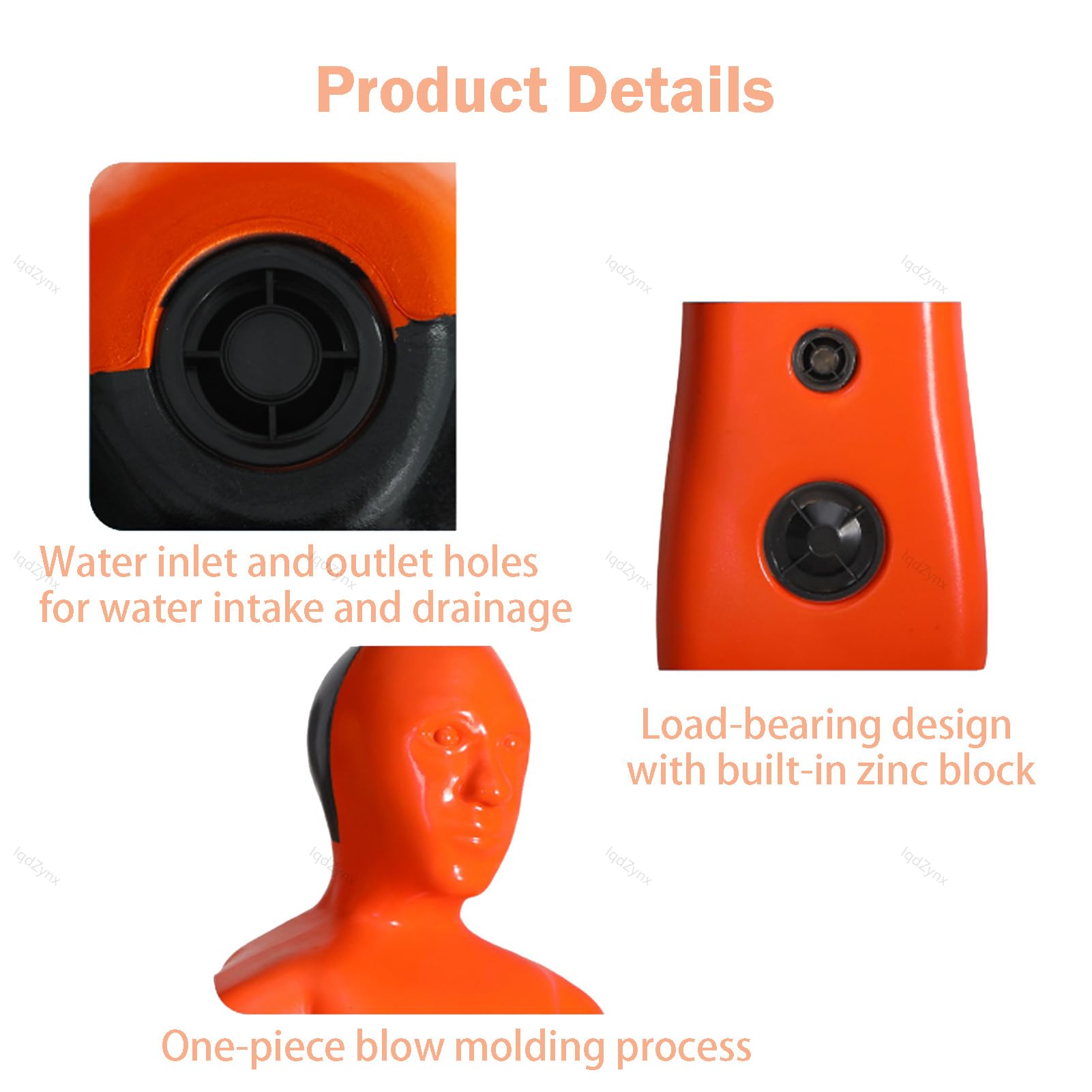 Maniquí Profesional de Rescate acuático 50 kg, Utilizado como Equipo de Entrenamiento para cursos de socorrista y Rescate acuático Orange