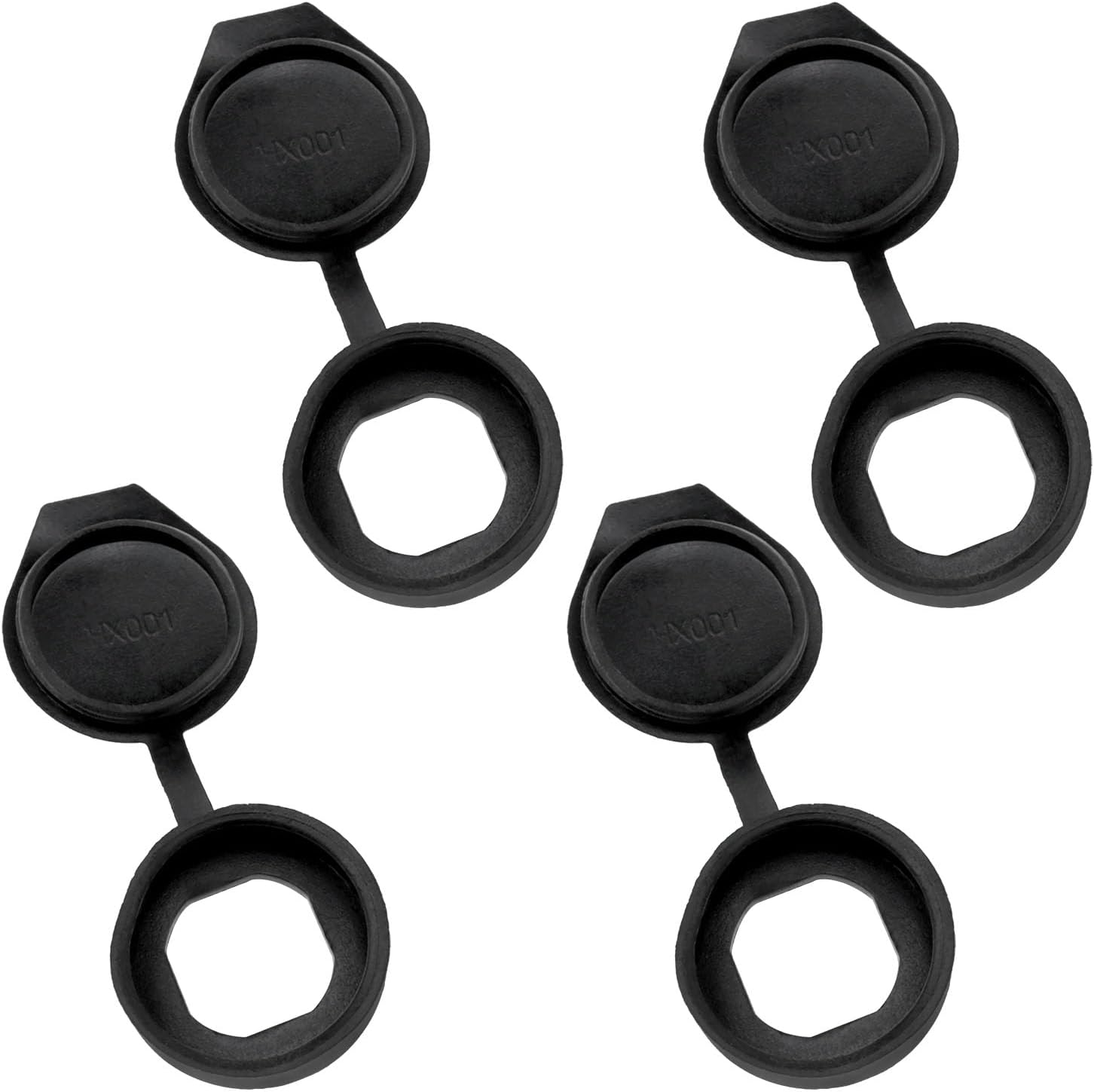 6pcs 22m Black Door Lock Dust Cover Rubber Waterproof