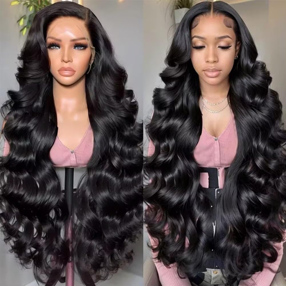 MSGEM 13X4 Body Wave Human Hair Wig 20 Inch 180% Density 13x4 HD Transparent Lace Front Wigs Pre Plucked Natural Hairline Brazilian Virgin Glueless Wigs Human Hair for Woman