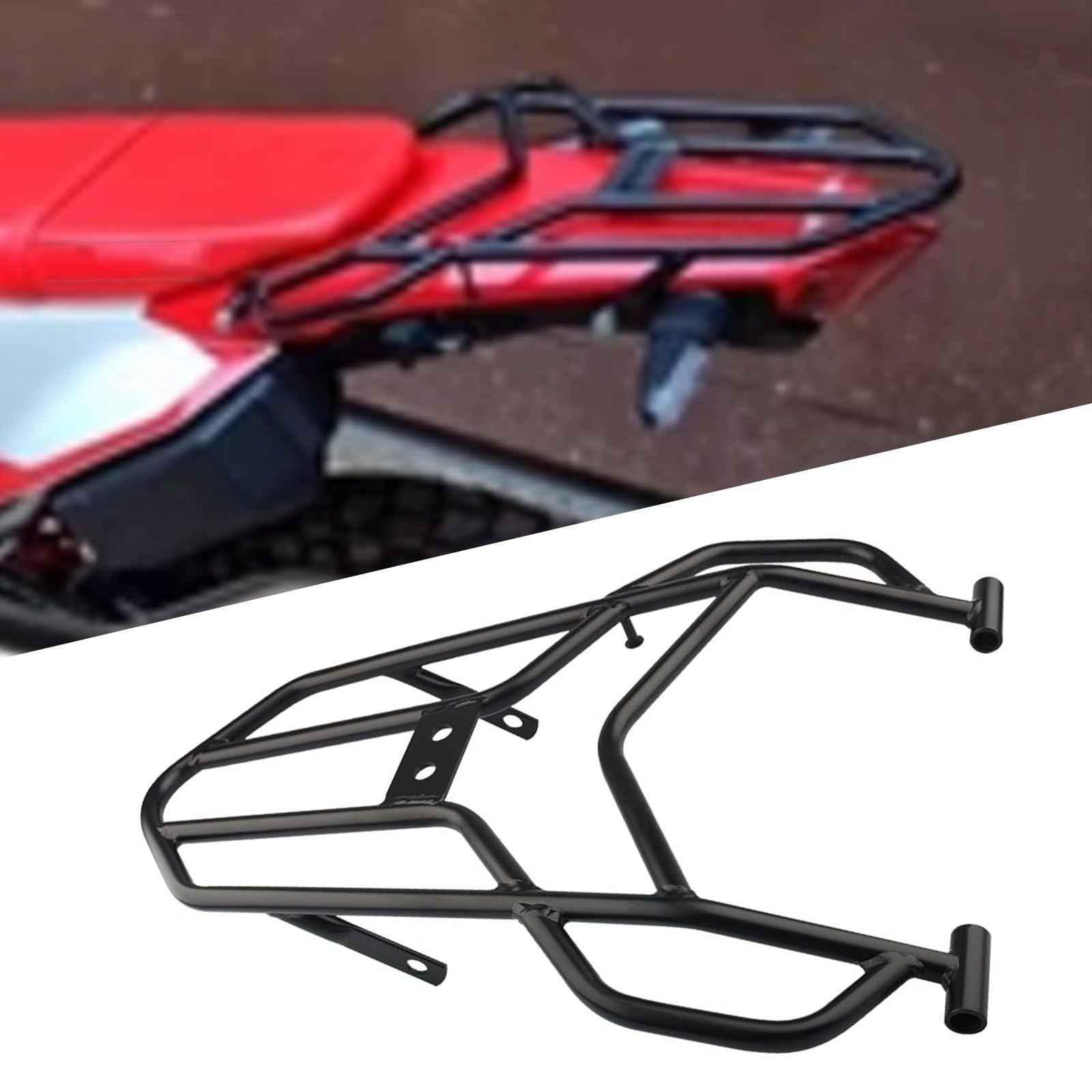 Black Motorcycle Luggage Rack For CRF300L/CRF250L – Rear Cargo Carrier For Extra Storage