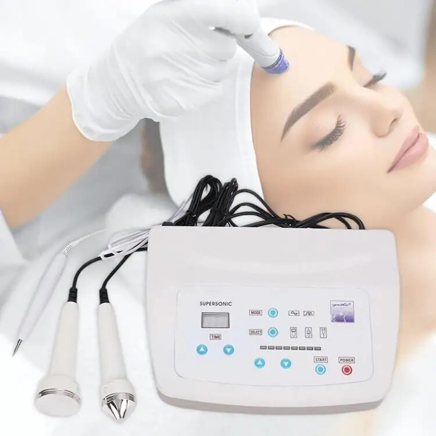 Ultraschallgerät Gesich Mit 2 Pflegeköpfen Und Stift Zur Entfernung Von Muttermalen. Zeiteinstellbar, Glättet Falten, Sicher Und Schnell, Zur Entfernung Von Flecken für Zuhause SPA Hautverjüngung