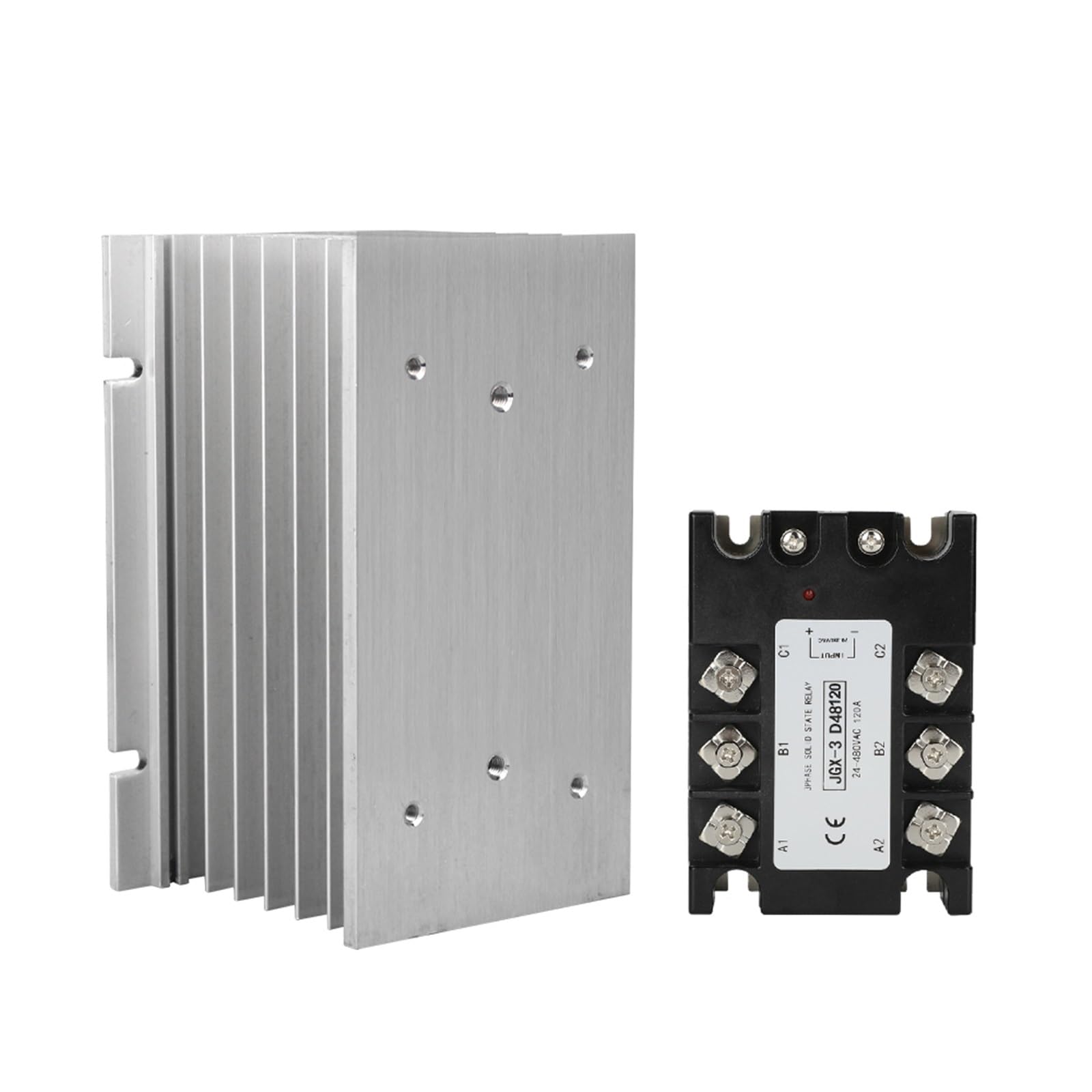 Relais SSR triphasé 120A avec radiateur adapté pour une dissipation thermique optimale