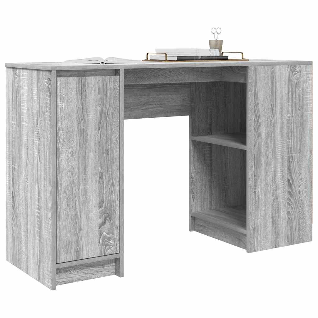 Générique Scrivania Sonoma Grigio 120 x 42 x 76 cm in legno di ingegneria, ufficio segretario con ampio spazio di archiviazione per cartelle e PC, vassoio robusto e facile da mantenere per soggiorno o