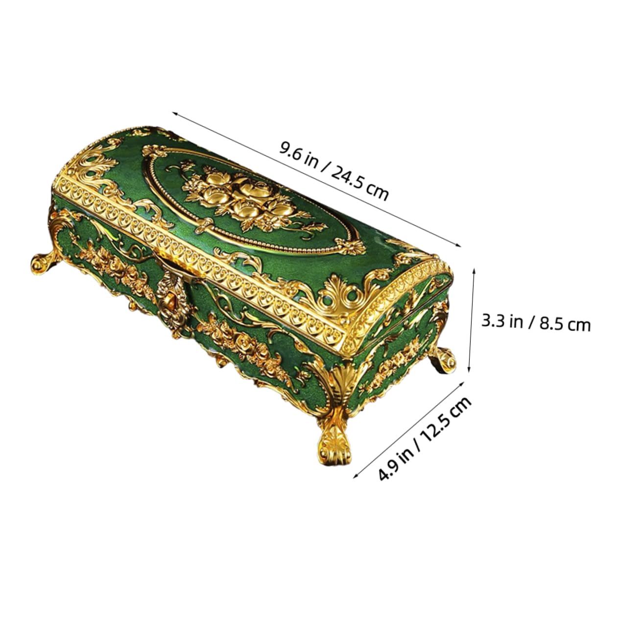Holibanna Vintage Schmuckschatulle Im Europäischen Stil, Schatzorganisator Mit Fuß Für Die Kommode