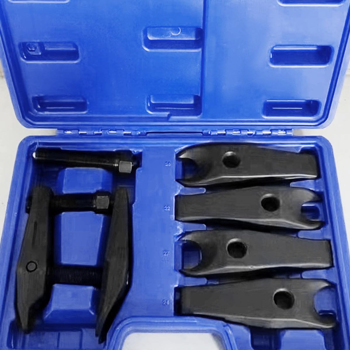 HASKYY 5-delig Uitbreidgereedschap set voor draaggewrichten, spoorstangen, kogelgewrichten, aspoten, draagarm - compatibel met vele automerken HASKYY 5-delig Uitbreidgereedschap set voor draaggewrichten, spoorstangen, kogelgewrichten, aspoten, draagarm - compatibel met vele automerken
