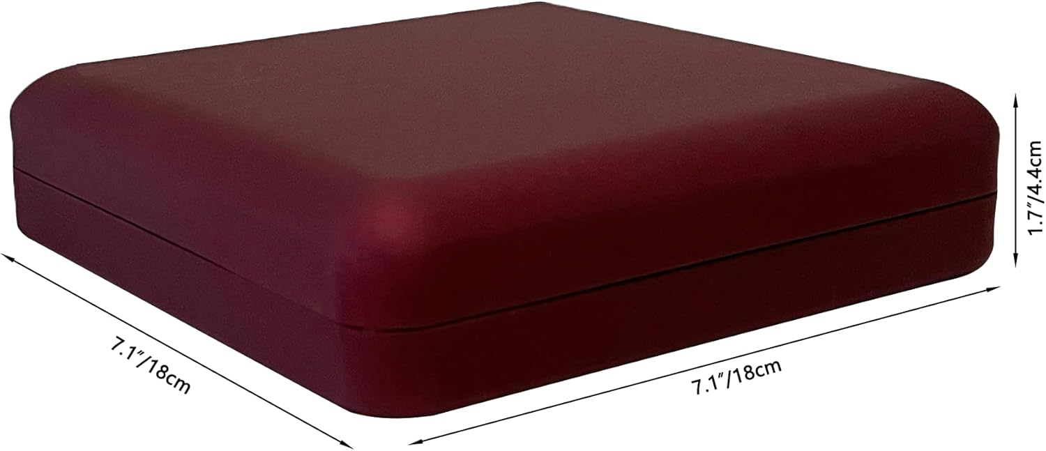 Classic Elegant Red Velvet Large Jewelry Present Box for Pearl Necklace Precious Stone Necklace Earrings Ring Set