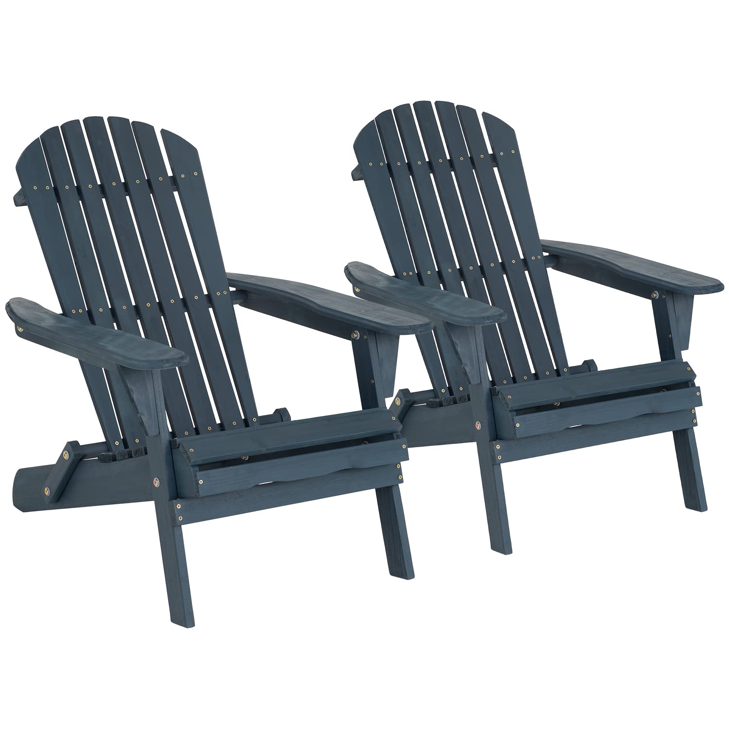 Buy FDW 2 Pack Folding Adirondack Chair Wood Porch Chair Weather