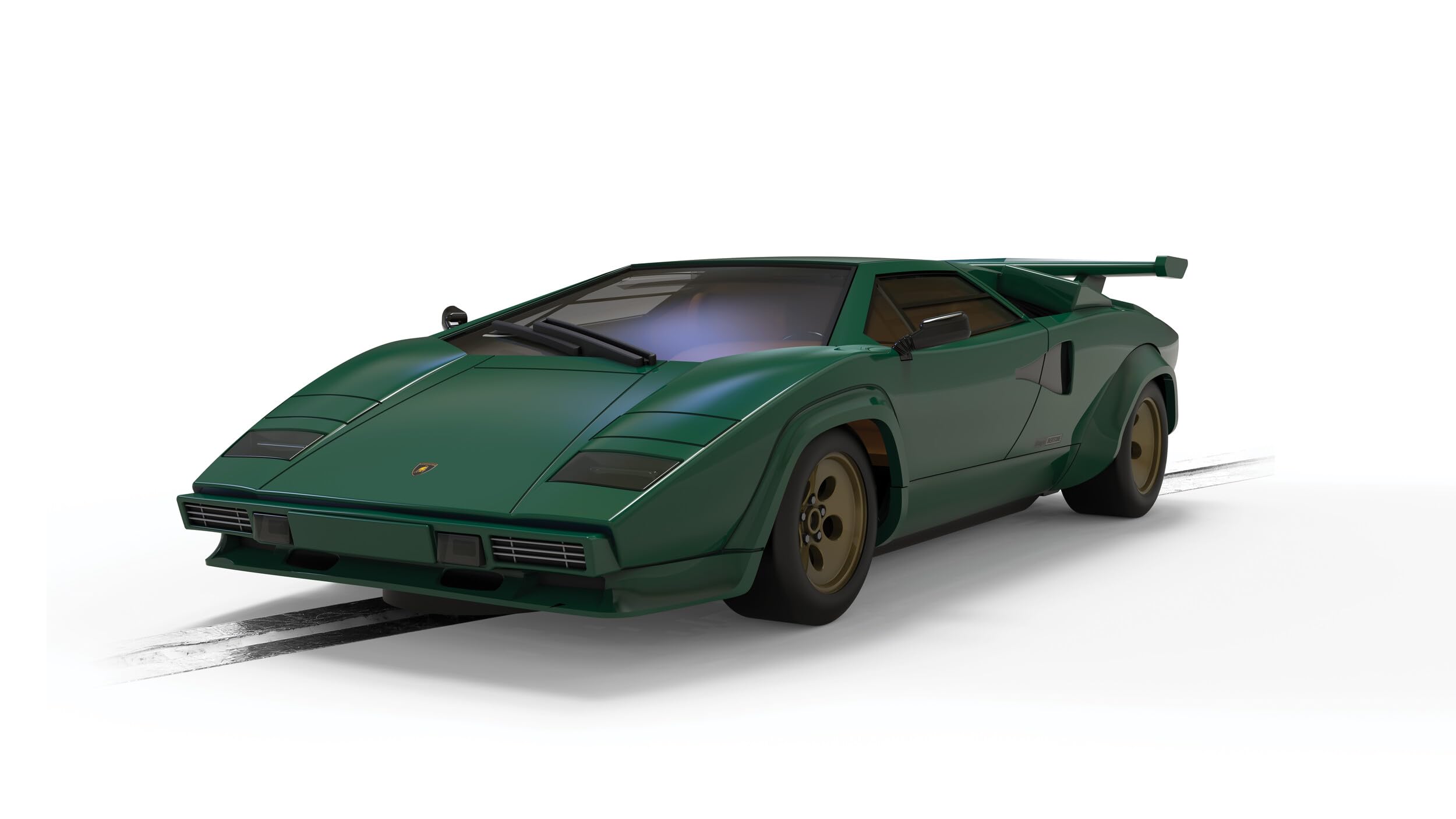 Scalextric C4500 1:32 Lamborghini Countach Met. Green HD - Slotcar, Rennbahn, Auto für Rennbahn, Rennbahnauto, Rennbahn, Kinderspielzeug, Zubehör für Rennbahnen