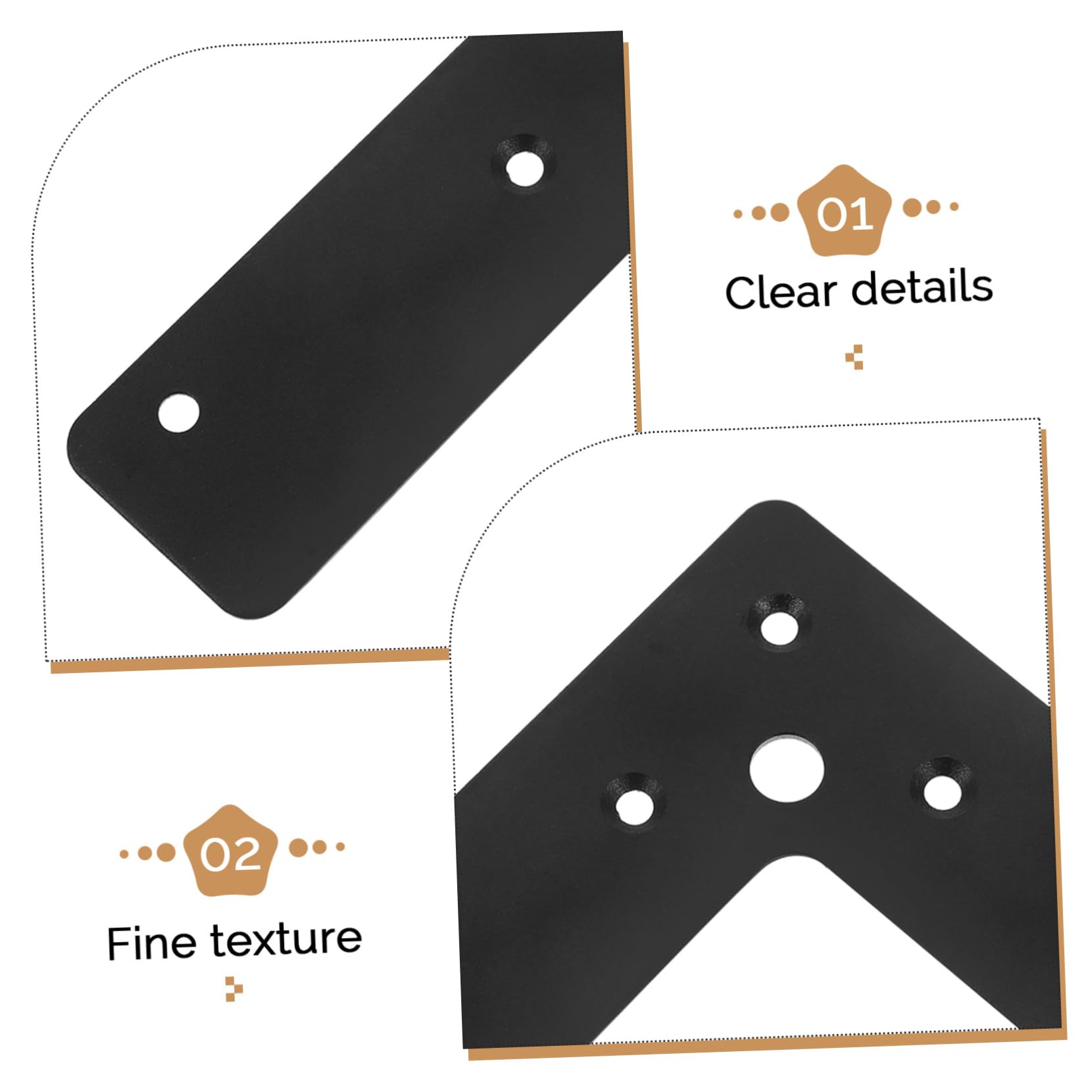 10 Pezzi Staffe Angolari a 90 Gradi in Ferro Nero, Supporto Robusto per Mobili e Legno, Installazione Semplice, Rinforzo per Mensole