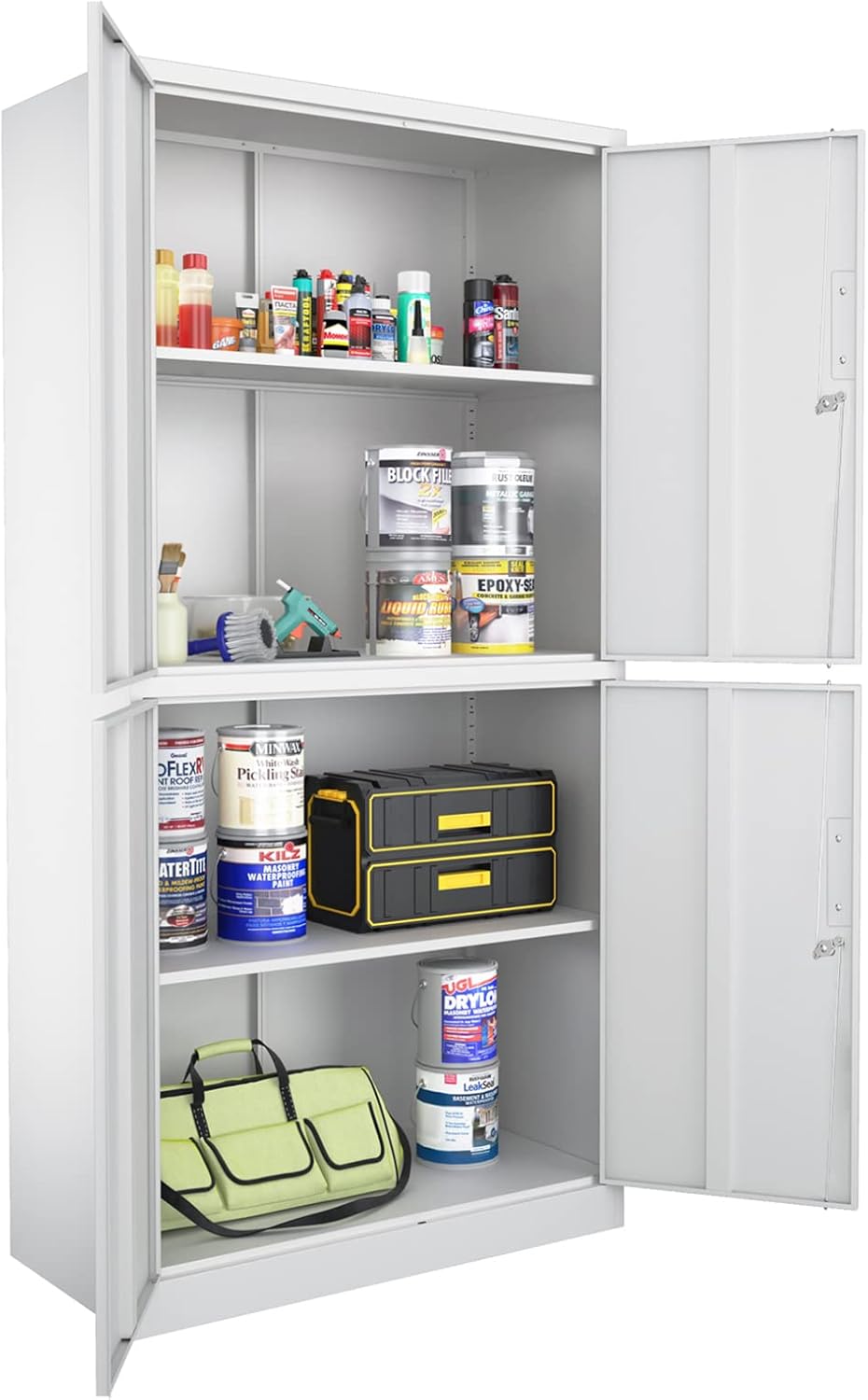 Buy 71 Tall Metal Storage with 4 Locking Doors and 2 Adjustable