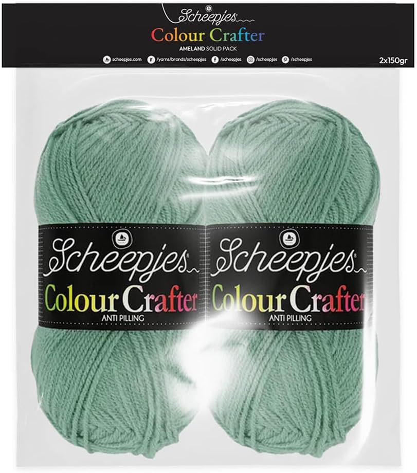 Colour Crafter Solid Pack 2x150g - Ameland Green Yarn