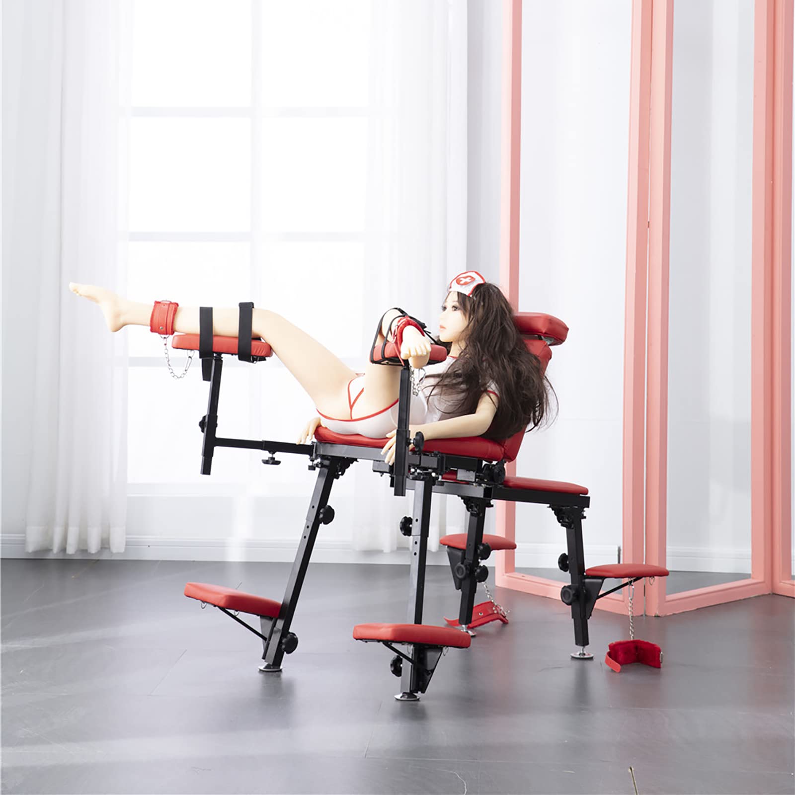 Sex Chair Love Theme Hotel Sofa Chair, Entriegeln Sie Multi-Positions-Multifunktions-Klappstuhl Paarmöbel Paarmöbel SM-Bett-Rückhalterahmen Sexstuhl