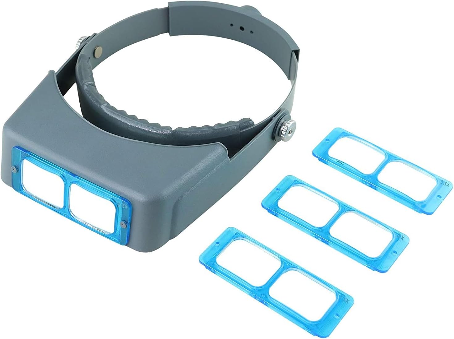 Medono India Hair Transplant Head Magnifier Visor Double Lens, Headband Magnifying Glasses, Fue Professional Loupe with 4 Replaceable Optical Lenses 1.5X, 2.0X, 2.5X, 3.5X