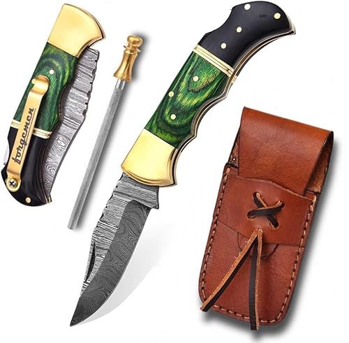 Edición limitada, cuchillo de bolsillo de Damasco, cuchillo de bolsillo de Damasco con clip, cuchillo de bolsillo para hombre, cuchillo de bolsillo,