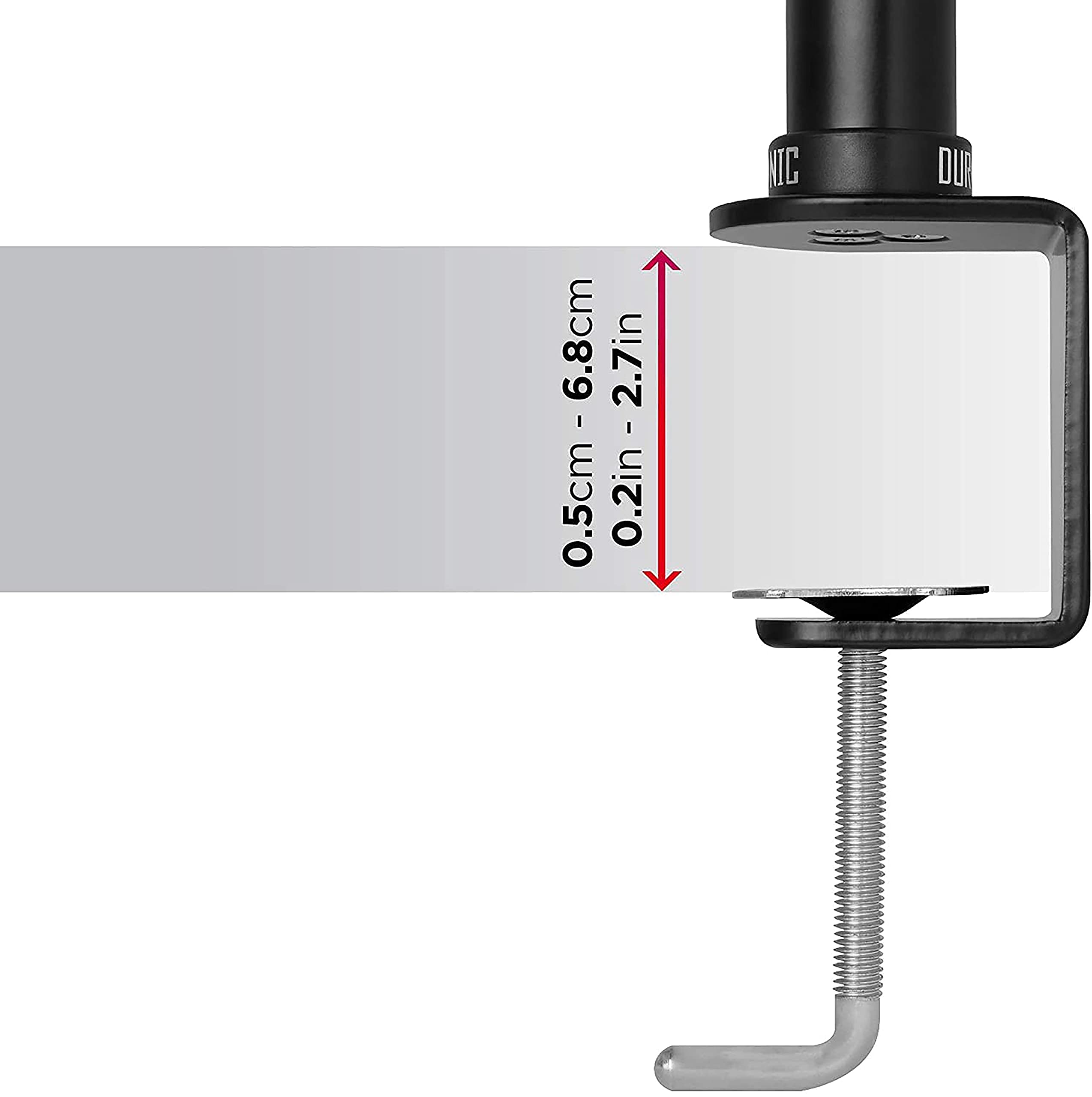 Duronic DM15 DM25 DM35 100cm Pole DMT100CM-POLE, Compatible with All Duronic Monitor Desk Mount Arms, Black Steel, Extra Long - Image 4