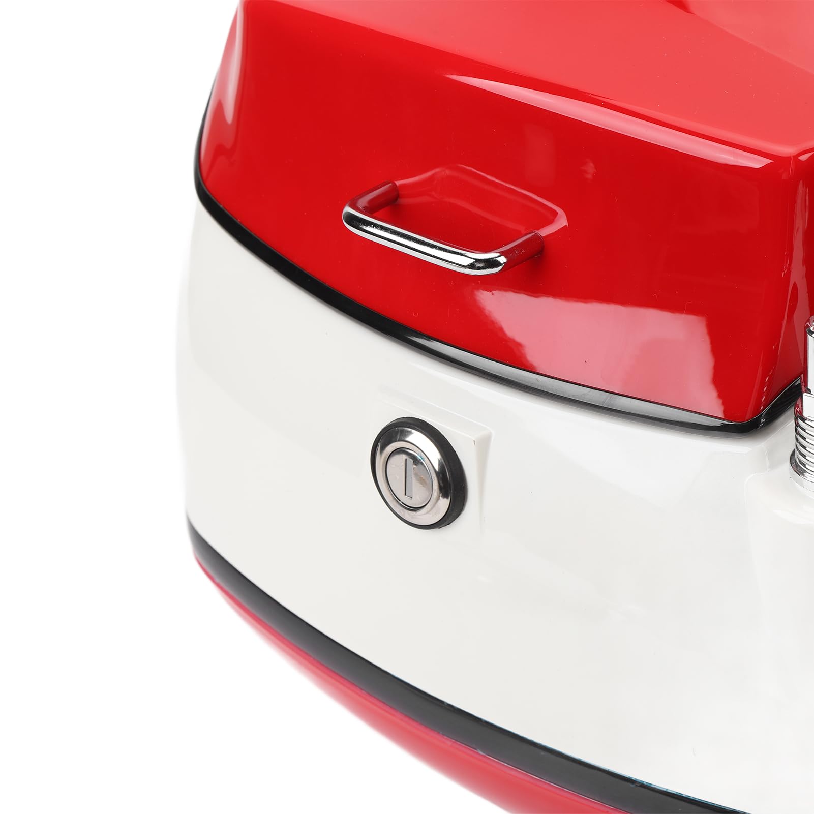 38L Coffre de Queue Moto, élégant et Résistant à l'eau (Rouge Blanc)
