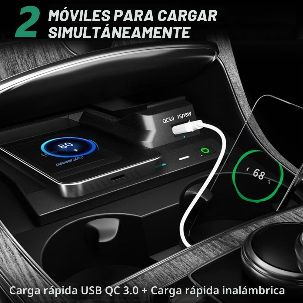 Cargador Inalámbrico Coche para Mercedes Benz C-Class GLC AMG 2015-2021, Carga Rápida Auto Teléfono Cargador para Mercedes-Benz C200/C260/C300/C450 GLC200/GLC260/GLC300 C43/C63/GLC43/GLC63