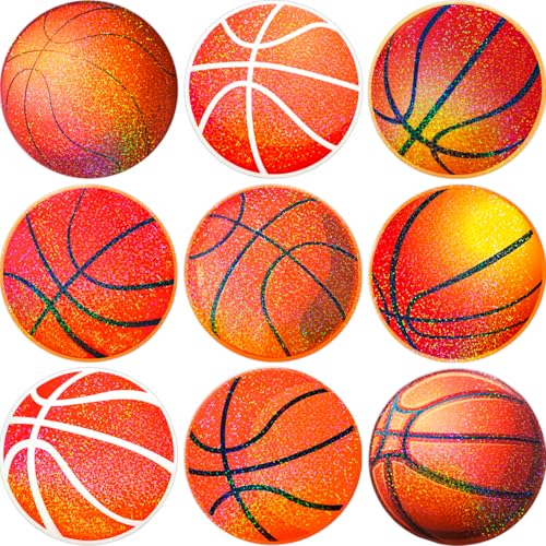 Ceiba Tree 54Pcs Basketball Cutouts Bulletin Board Decorations Glitter Basketball Cut-Outs Sports Theme Birthday Party Supplies for Home Classroom