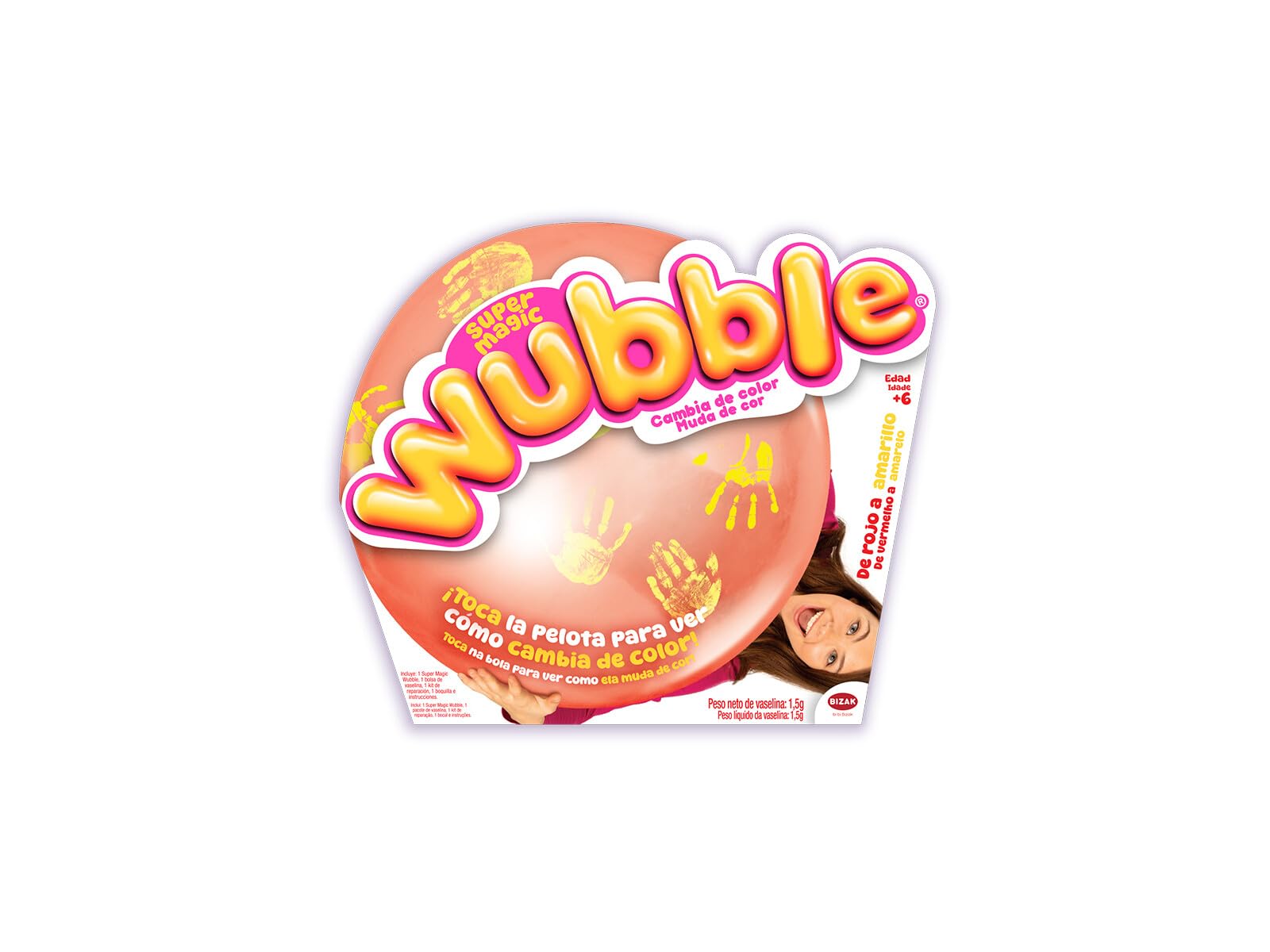 Bizak Super Magic Wubble Pelota Hinchable Que Cambia de Color