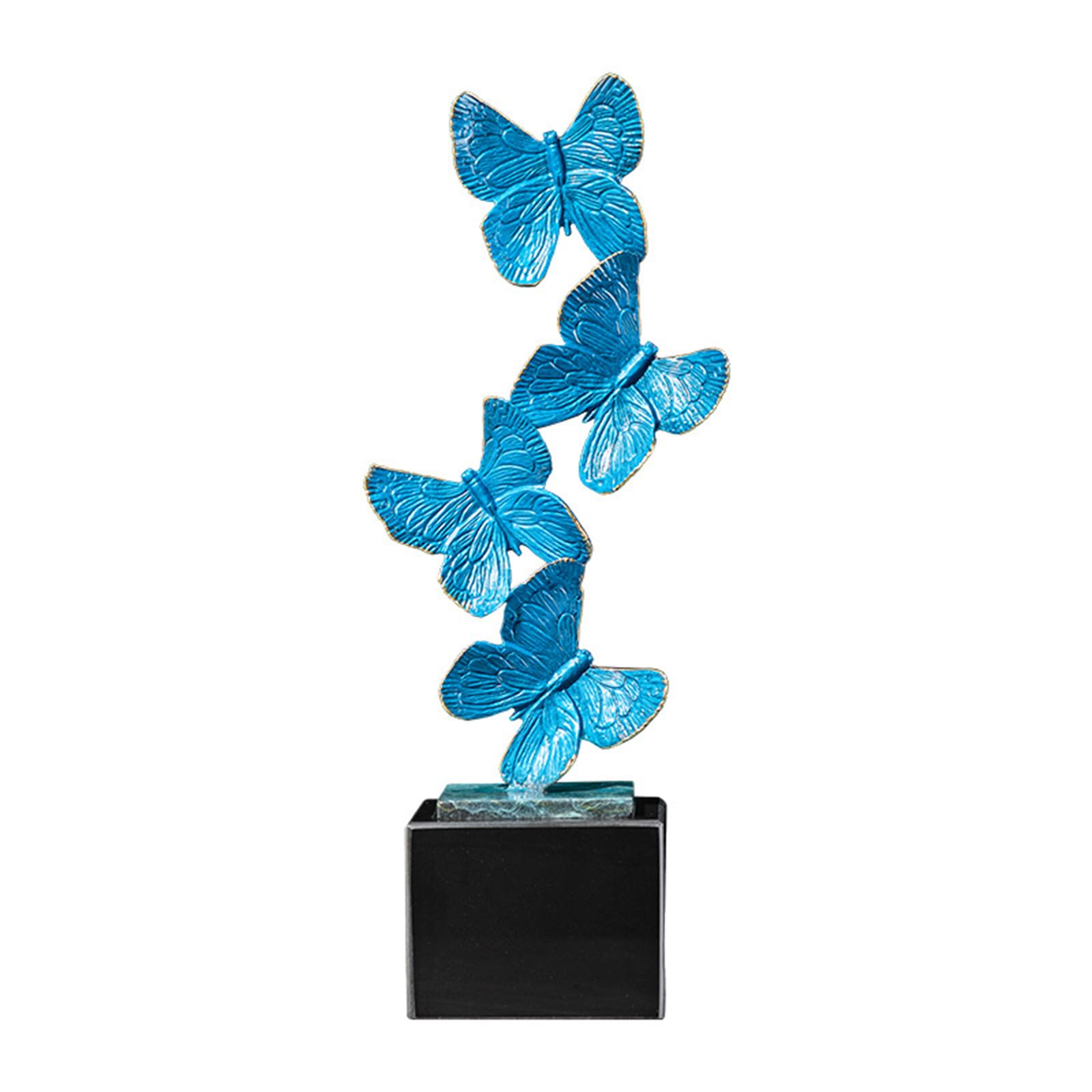 Hhhxkkuu Blue Dancing Butterfly Handcrafted Copper Sculpture 19.7" Tall