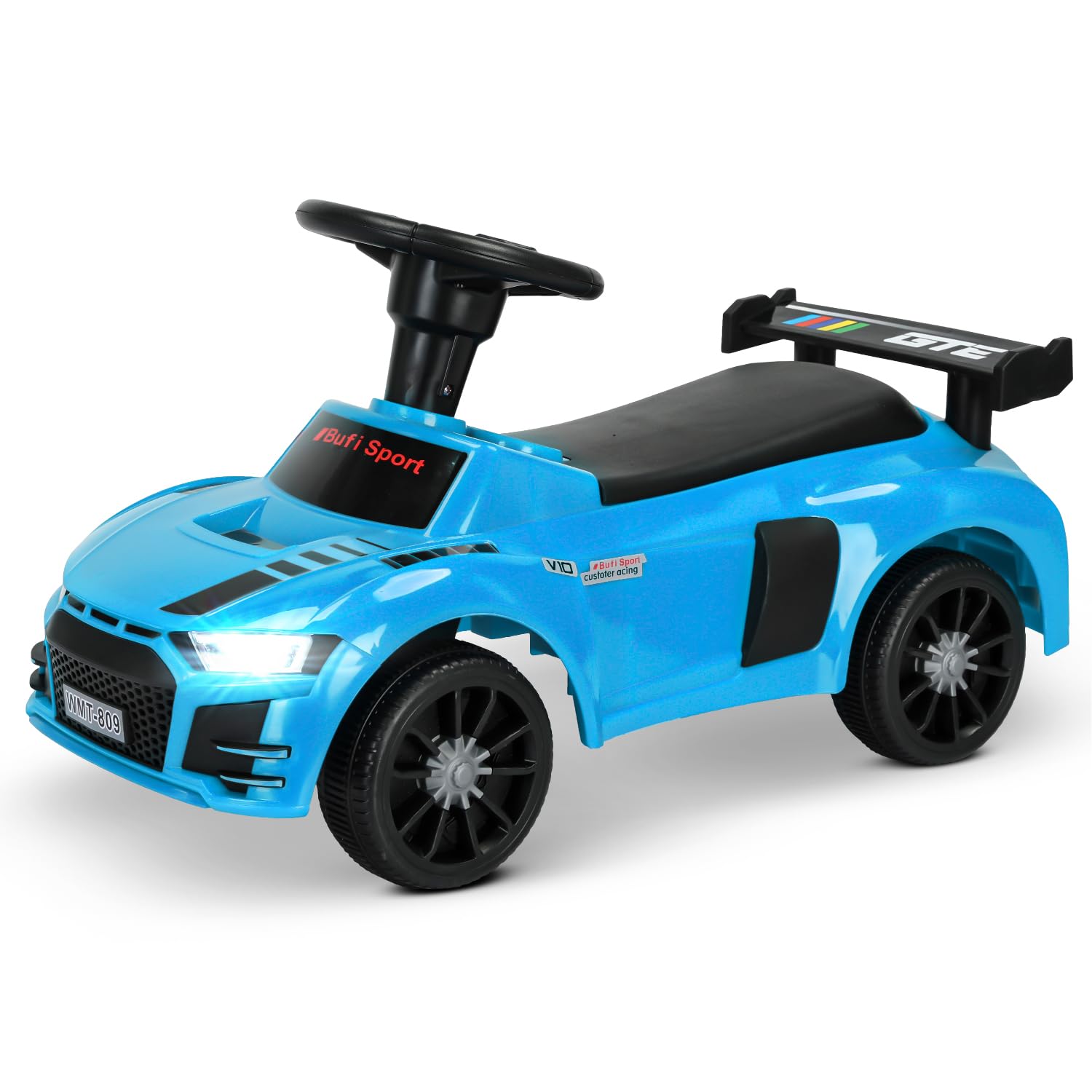 Baybee Bufi Push Ride on Car for Kids, Push Ride On Toy Baby Car with Music, Light, Comfy Seat & Storage | Kids Car for Toddlers | Push Car for Toddlers Kids to Drive 1 to 4 Years Boy Girl (Blue)