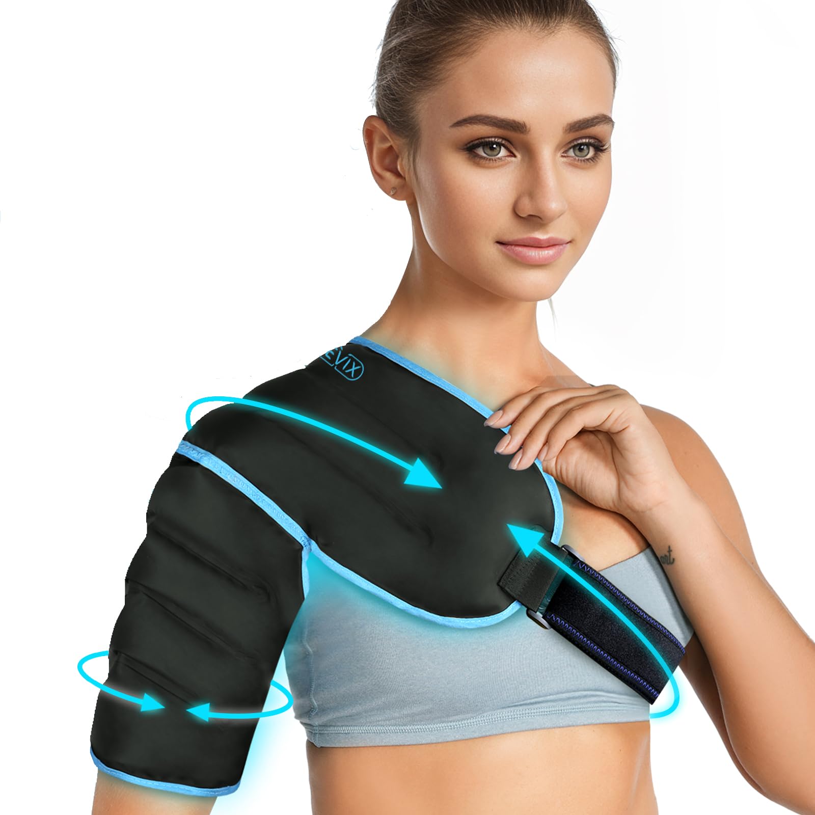 REVIX 3D Sewing Shoulder Ice Pack Wrap for Better Snug Fit and Putting on, Ice Pack for Shoulder Brace, Hot Cold Gel Packs Reusable for Discomfort Relief, Muscle Relaxation & Daily Use