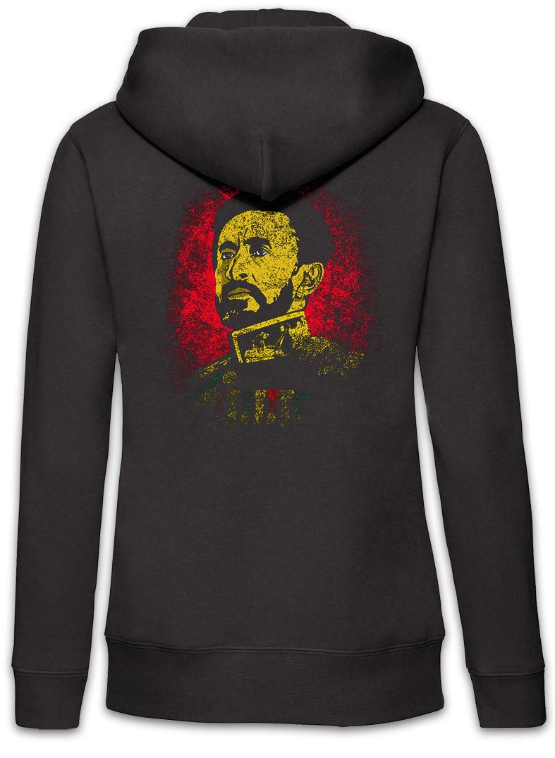 Urban Backwoods Haile Selassie Portrait I Felpa da Donna con Cappuccio Zip Hoodie Zipper