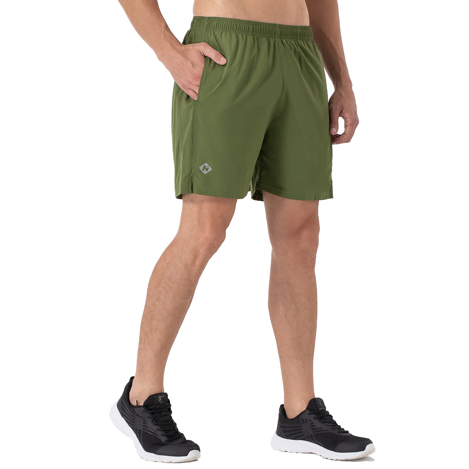 NAVISKIN Men's 5 inch Running Shorts Lightweight Quick Dry Workout Shorts Zipper Pocket
