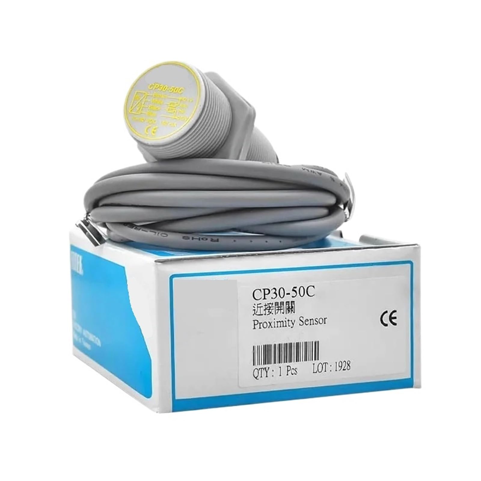 XDDQWSWA 1PC CP30-50C or CP30-50CB FOTEK M30 Cylindrical Capacitive Proximity Switch Sensors NPN&PNP 10-30VDC(CP30-50C NO)