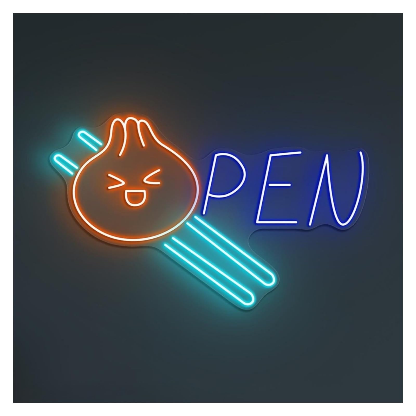 Hanging Art Neon Signs Open Neon Sign, Suitable For Dim Sum Shop Decor With Brightness Adjustable 46cm