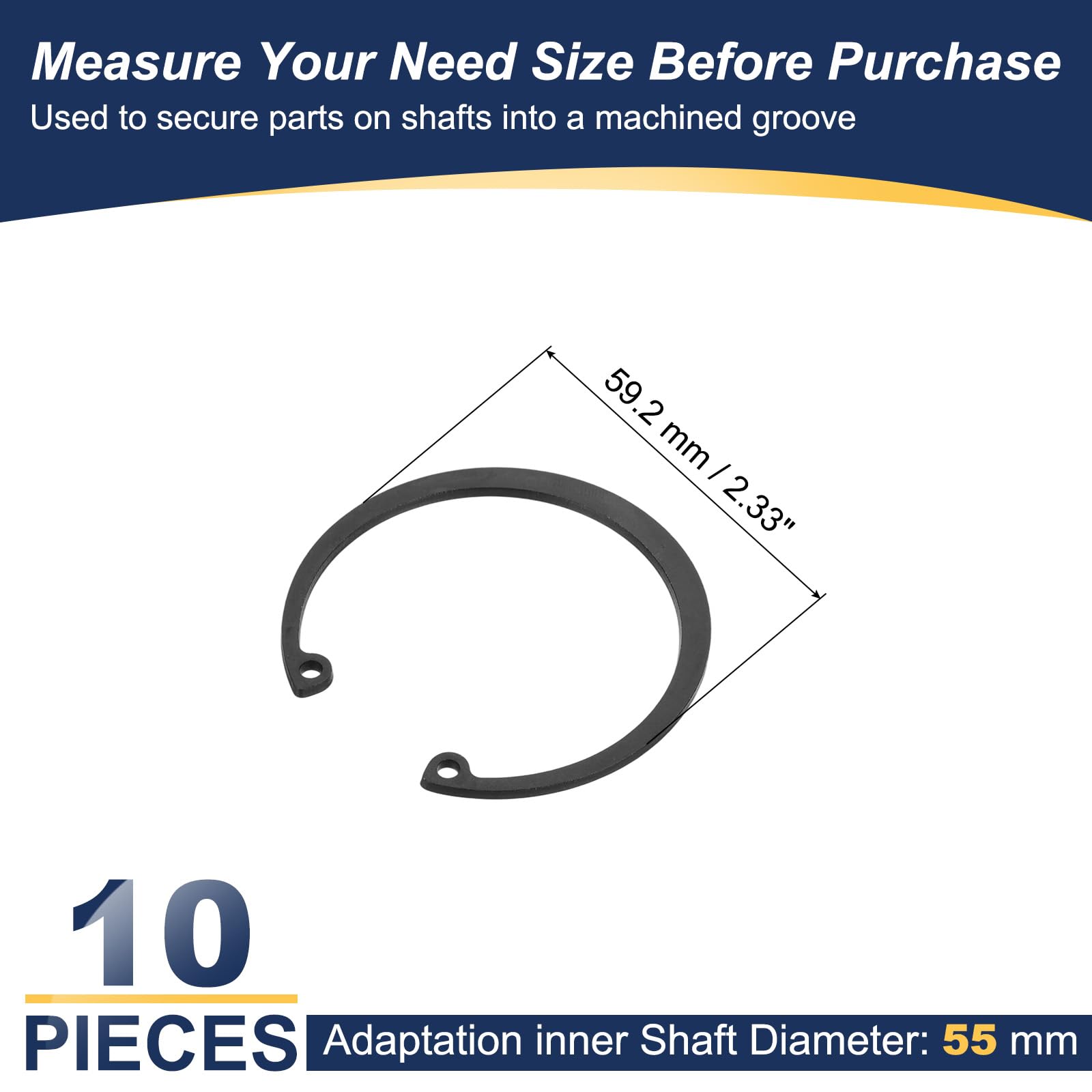 PATIKIL 10 Pcs Internal Retaining Rings - Image 2