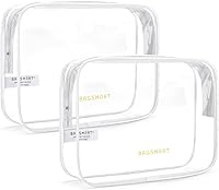 Vista 22 de BAGSMART - Bolsa de aseo aprobada por la TSA, organizador de cosméticos y maquillaje transparente, bolsa de viaje de tamaño de cuarto de galón