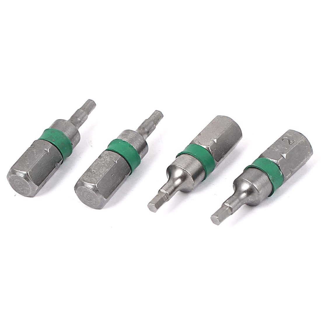 Sourcing Map 4er Set Schraubendreher-Bits – H4 Sechskant, 25 Mm Lang, 1/4 Zoll Schaft, Aus S2-Stahl, Magnetisch