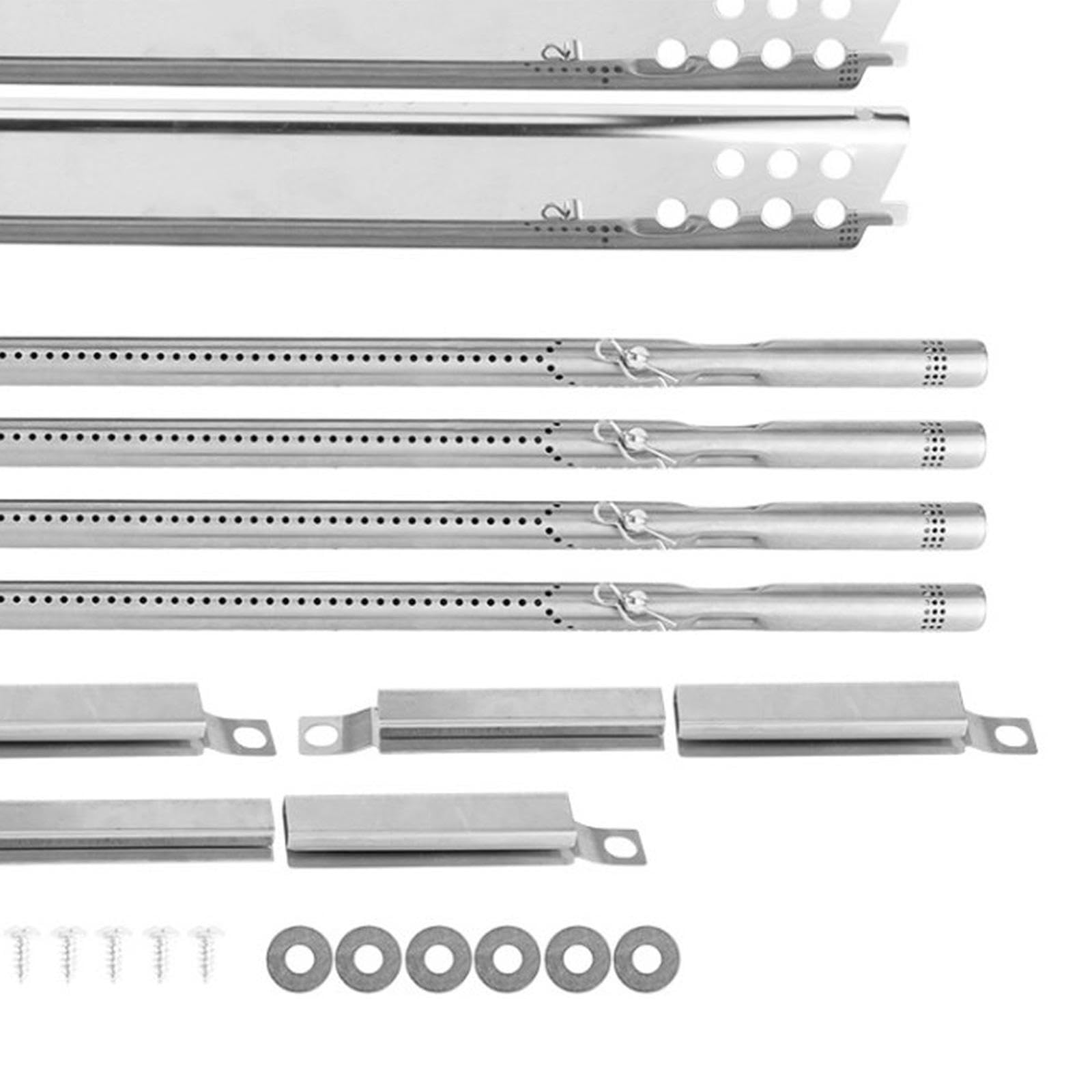 Set di parti per griglia in acciaio inossidabile,Stile D | 4 bruciatori compatibile con 463376117 Set di parti di ricambio per installazione facile in acciaio inossidabile