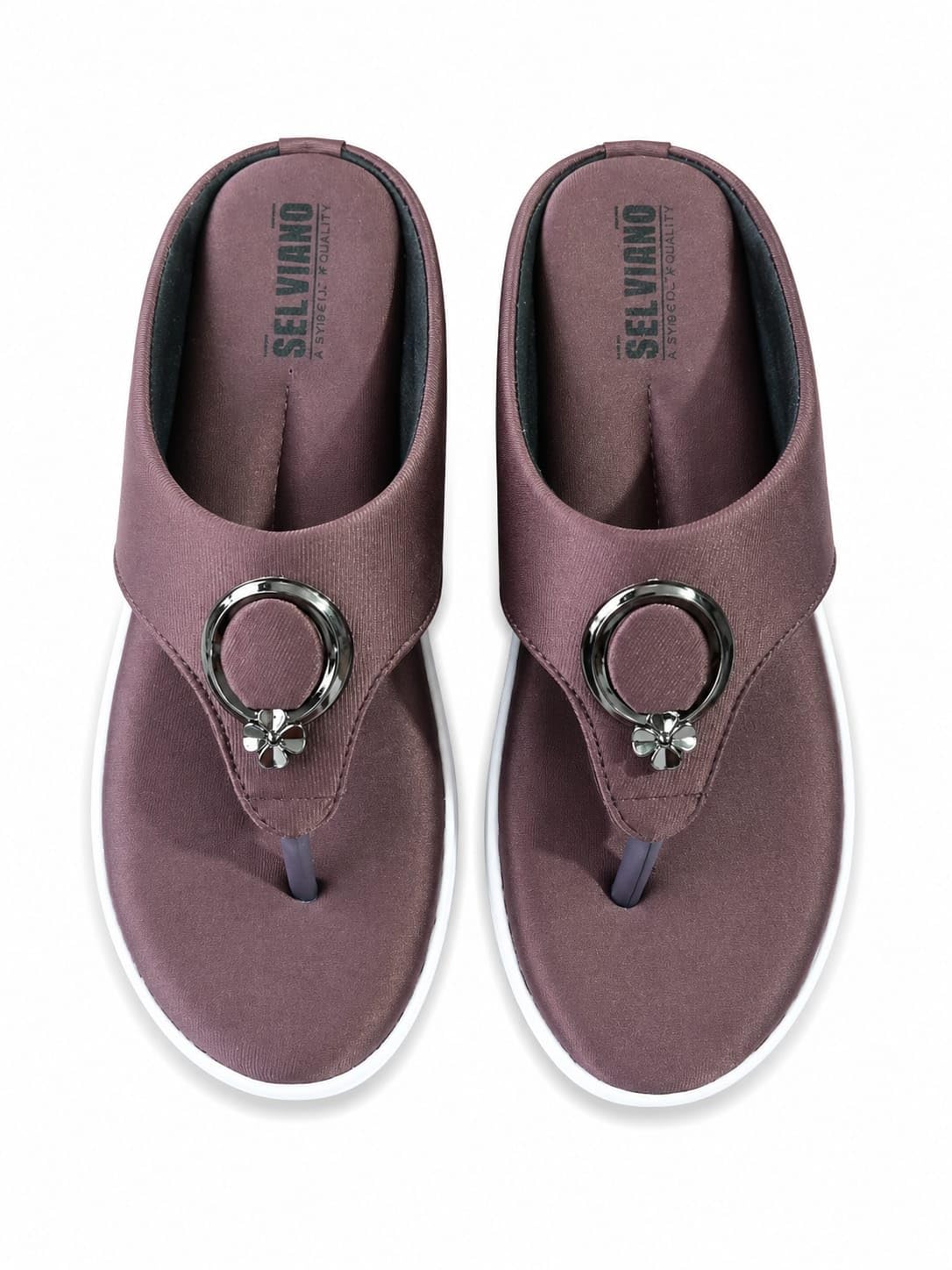 Womens Brown Comfort Toe Ring Casual Slippers | Soft Cushioned Slipon Daily Wear Sandals-image-20