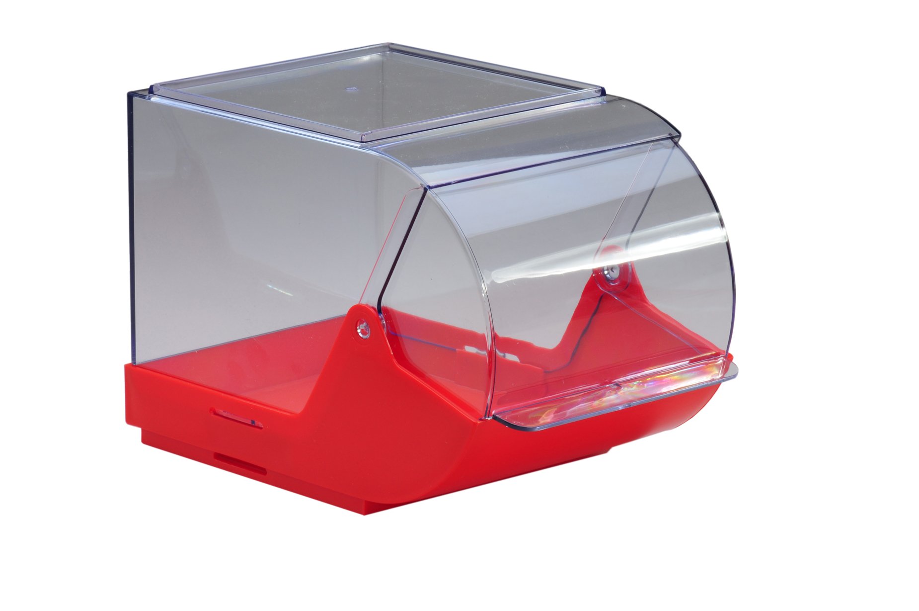hünersdorff Stückartikelbox aus PP, mit transparentem Klappdeckel, 3,7 Liter Füllvolumen, rot (Packung mit 6)