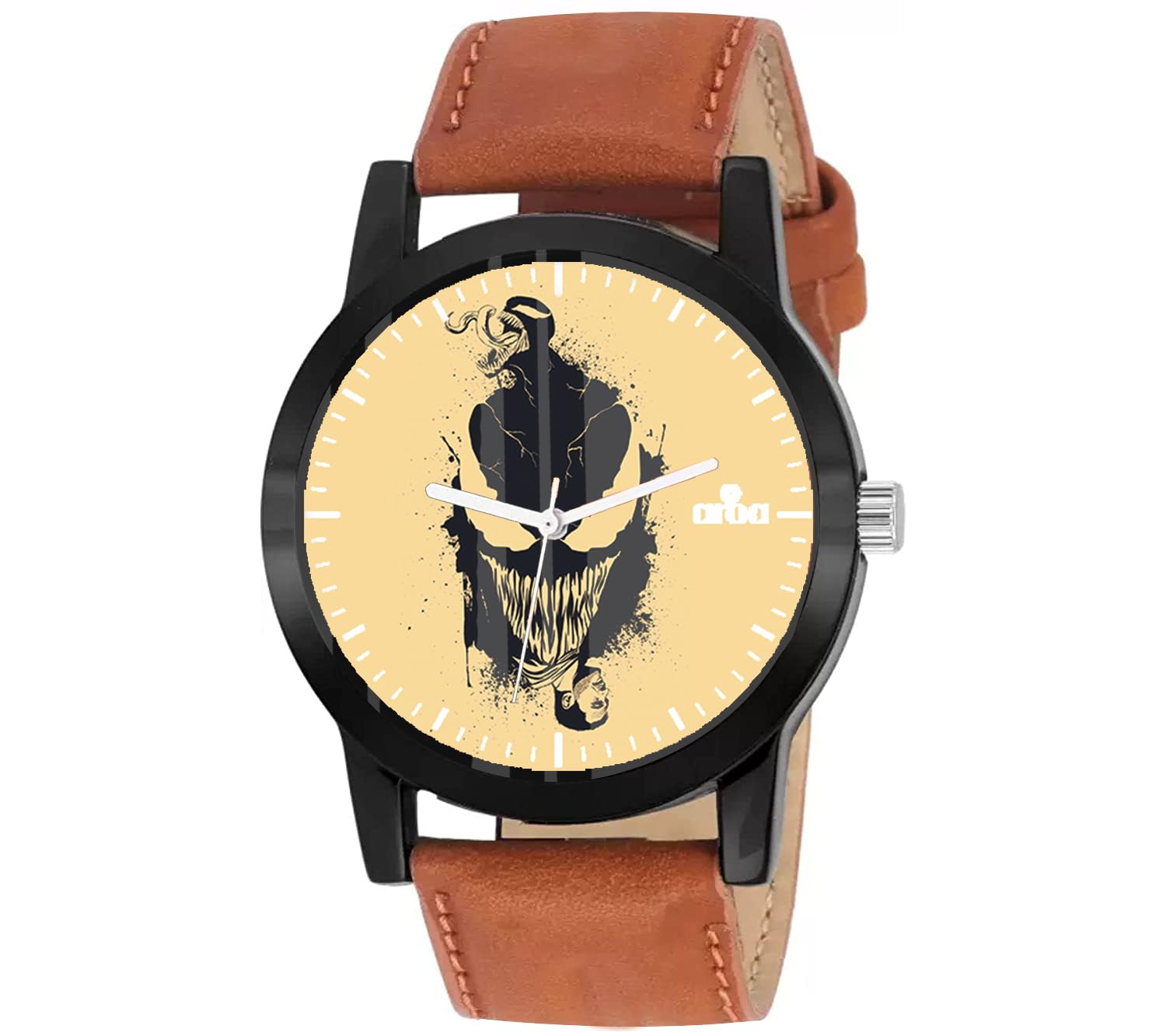 AROA Watch New Watch for Venom Star Tom Hardy Model : 754 Black Metal Type Analog Black Strap Watch Beige Dial for Men Stylish Watch for Boys (B0C7NZRMBH) Amazon Price History, Amazon Price Tracker