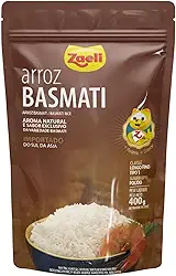 Zgaeli Arroz Basmati Importado da Ásia, Grão Longo Fino Tipo 1, Aroma Natural e Sabor Exclusivo, 500g