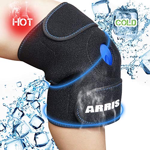 ARRIS Knee Ice Pack Wrap, Reusable Hot Cold Therapy Knee Wrap Ice Knee