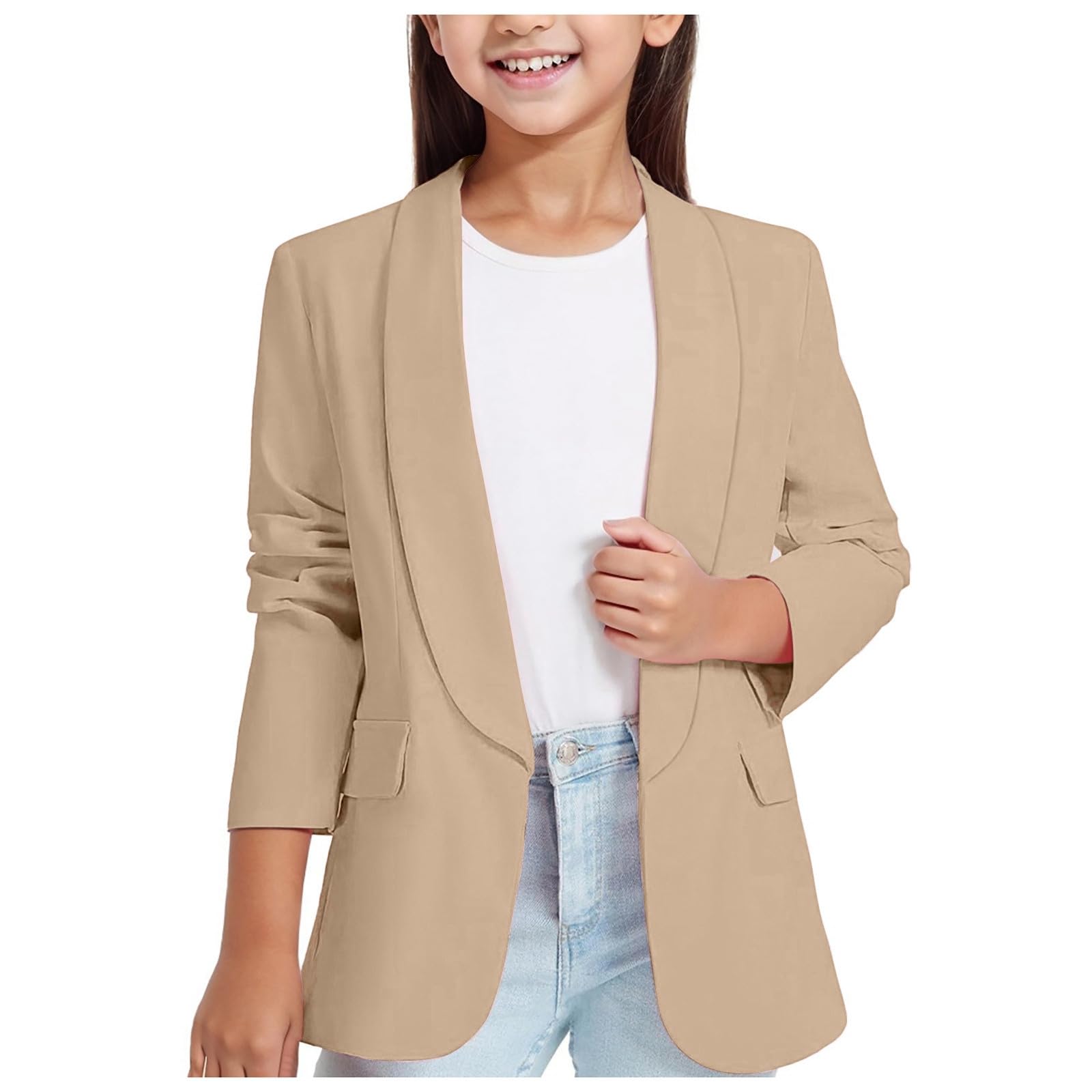 Suéter Clips Bufanda Chaqueta Formal Frente Abierto Bolsillo Interior Para Niños Wipe Camisa Niñas