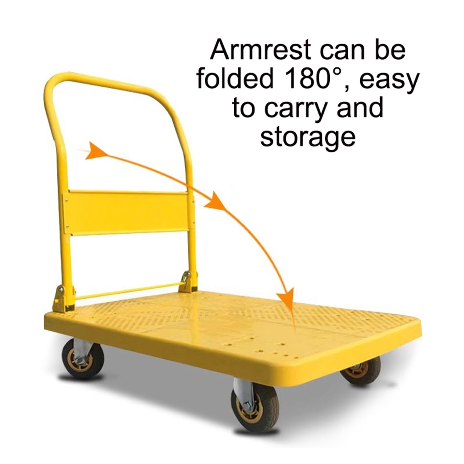 Diable pliable robuste de 90 x 60 cm – Chariot à plat vert, plate-forme mobile en plastique silencieux, rangement et transport faciles pour un usage domestique, durable et polyvalent