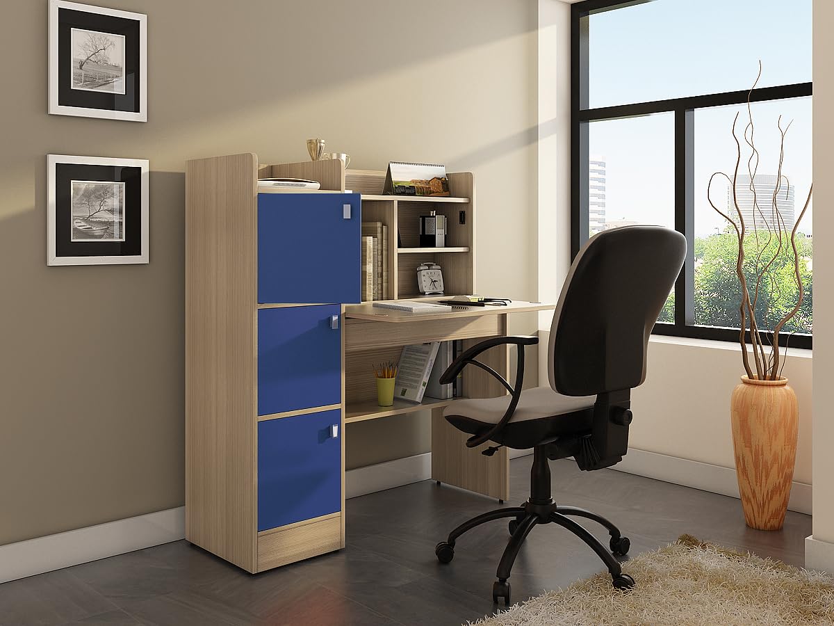 Spacewood Study Table | 3 Year Warranty | Coral|Study Desk with Book Shelf, Office Table, Study Table for Adults, Table with 4 Shelves and 3 Shutter Storage | Engineered Wood | Drift Wood WP-image-14
