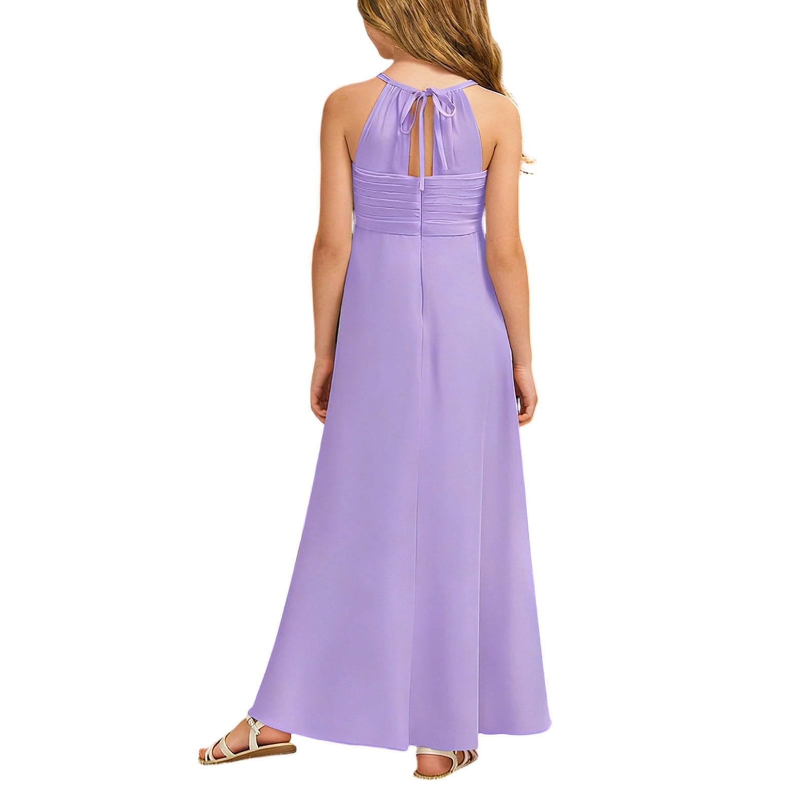 Vestito Ragazza Elegante - Abito Bambina Elegante, Abito Lungo in Chiffon Svolazzante Damigella d'Onore Junior Abito da Sposa Abito da Cerimonia