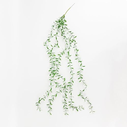 Vista 108 de Efavormart - Guirnalda artificial de hojas de tetragona, peperomia errante, 6.5 pies, color verde