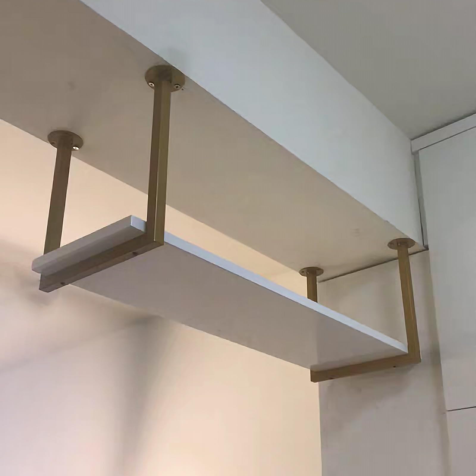 Heavy Du przemysłowy wspornik półki 30 cm x 30 cm czarna rura montaż sufitowy metalowe wiszące wsporniki do półek kuchnia Sto Solut 3-pak d h