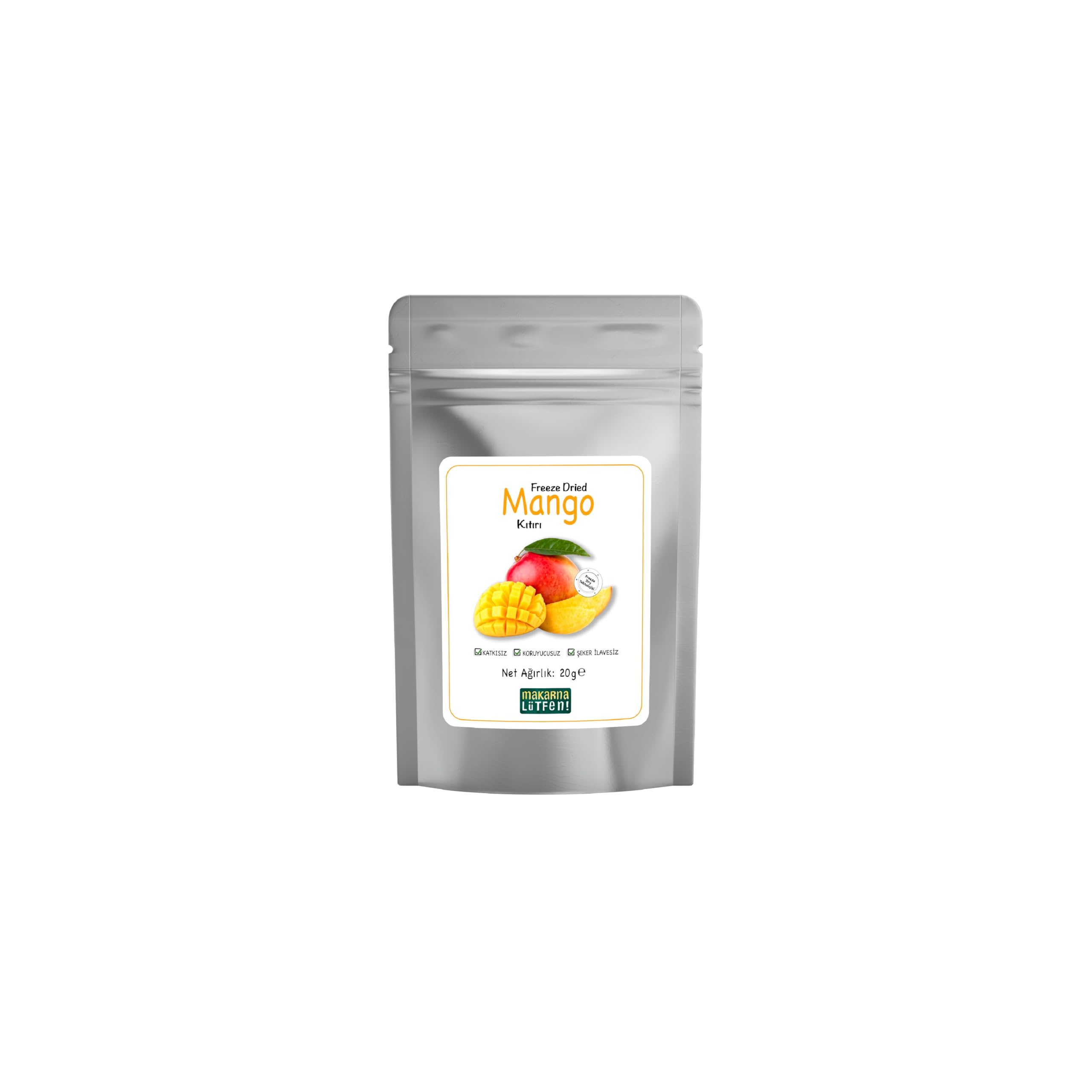 Mango Kuru Meyve Cipsi Dondurularak Kurutulmuş Freeze Dried Meyve Kıtırı (20 g)