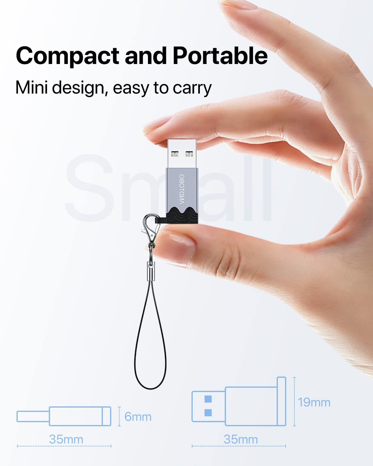 ANDTOBO USB C Female to USB A Male Adapter, 【2025 Upgrade】 USB 3.2 to USB C Female Adapter （Double-Side 10Gbps Data Sync）, Compatible with Apple MagSafe, Quest Link, Car Charger - 1 Pack