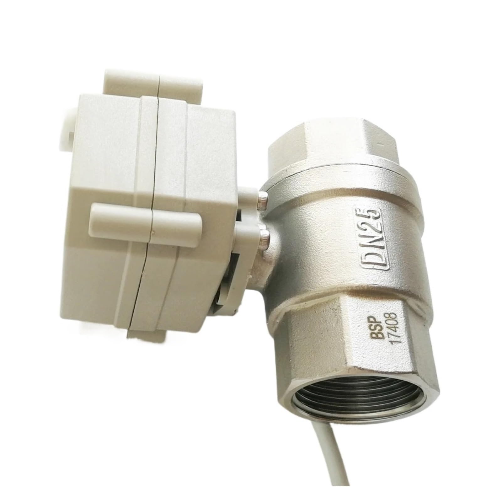 Valve motorisée Vanne à boisseau sphérique électrique Tsai Fan 1/2'' DC5V/12V/24V SS304 2/3/5/7 fils vanne d'eau électrique 2 voies BSP/NPT avec commande manuelle(NPT_DC12V_CR702)