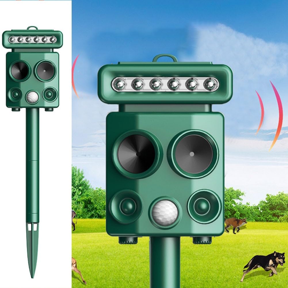 Repellente per animali a energia solare con sensore di movimento, torcia repellente per gatti