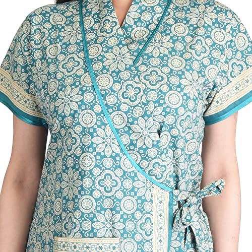 bellamy Cotton Robes,Housecoat, Nighty, Sleepwear, Night Gown for Women Ladies House Coat, Front Open Adjustable 40-Parent - Image 4